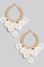 Load image into Gallery viewer, Fame Pearl Petal Charms Beaded Latch Hoop Earrings
