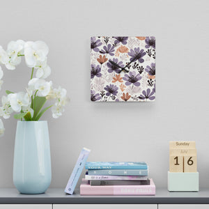 Retro Floral: Acrylic Wall Clock