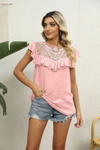 Cargar imagen en el visor de la galería, Spliced Lace Ruffled Blouse
