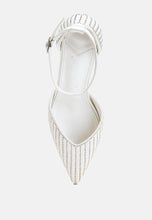 Cargar imagen en el visor de la galería, Pearls &amp; Sequins Embellished Stiletto Sandals by RUW
