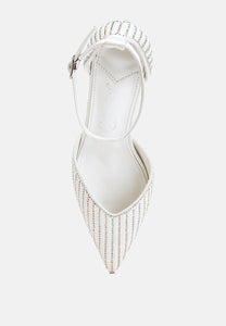 Pearls & Sequins Embellished Stiletto Sandals by RUW