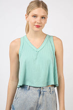 Load image into Gallery viewer, VERY J V-Neck Knit Swing Cropped Tank
