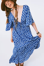 Load image into Gallery viewer, Boho Print Maxi Dress Crossed on the Back
