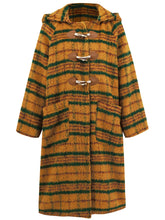 Load image into Gallery viewer, Plaid Long Sleeve Hooded Coat with Pockets
