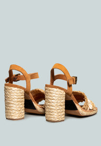 Willis Cowrie Raffia Handmade Block Sandal