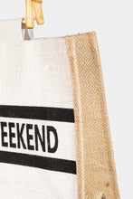 Cargar imagen en el visor de la galería, Fame Bamboo Handle Hello Weekend Tote Bag
