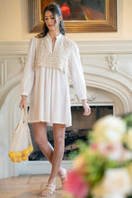 Cargar imagen en el visor de la galería, Annie Wear Crochet Vest Notched Long Sleeve Shirt Dress
