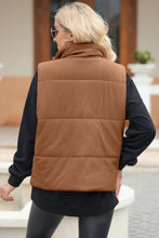 Load image into Gallery viewer, Pocketed Zip Up Turtleneck Vest Coat
