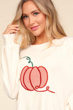 Load image into Gallery viewer, Haptics Full Size Embroidery Pumpkin Long Sleeve Knit Top
