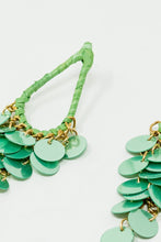 Cargar imagen en el visor de la galería, Green Waterdrop Earrings With Cascading Sequins
