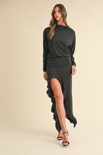 Cargar imagen en el visor de la galería, Mable Backless Asymmetric Ruffle Hem Dress
