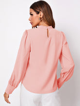 Load image into Gallery viewer, Ruched Mock Neck Long Sleeve Blouse
