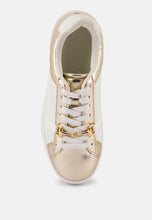 Cargar imagen en el visor de la galería, Nemo Contrasting Metallic Faux Leather Sneakers
