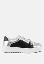 Cargar imagen en el visor de la galería, Nemo Contrasting Metallic Faux Leather Sneakers
