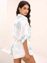 Cargar imagen en el visor de la galería, Printed Collared Neck Half Sleeve Romper
