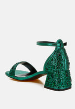 Load image into Gallery viewer, Nocturnal Rhinestone Embellished Shimmer Sandals
