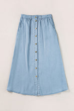 Cargar imagen en el visor de la galería, Snap Down High Waist Denim Skirt
