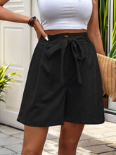 Load image into Gallery viewer, Tied High Waist Shorts with Pockets
