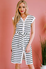 Load image into Gallery viewer, Striped Button Front Tie Waist Dress
