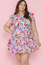 Cargar imagen en el visor de la galería, Lenora Ruffled Cap Sleeve Plus Size Mini Dress
