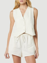 Cargar imagen en el visor de la galería, Button Up V-Neck Top and Pocketed Shorts Set
