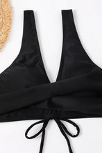 Cargar imagen en el visor de la galería, Ruched Lace-Up Wide Strap Two-Piece Bikini Set
