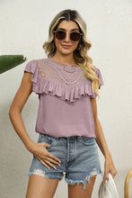 Cargar imagen en el visor de la galería, Spliced Lace Ruffled Blouse
