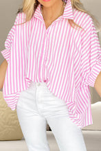 Cargar imagen en el visor de la galería, Striped Collared Neck Half Sleeve Shirt
