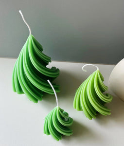 Modern Swirling Christmas Tree Candles | Holiday Decor