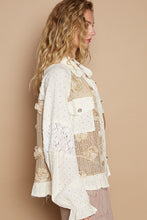 Load image into Gallery viewer, POL Eyelet Flower Pearl Detail Lace Patchwork Shirt
