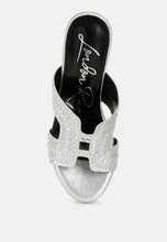 Load image into Gallery viewer, Diamante &amp; Rhinestone Detail Cut-Out Sandals by RUW
