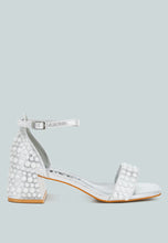 Load image into Gallery viewer, Nocturnal Rhinestone Embellished Shimmer Sandals
