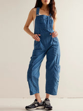 Load image into Gallery viewer, Pocketed Wide Strap Denim Overalls
