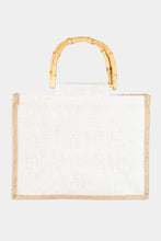 Load image into Gallery viewer, Fame Bamboo Handle Hello Weekend Tote Bag
