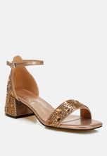 Load image into Gallery viewer, Nocturnal Rhinestone Embellished Shimmer Sandals
