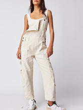 Cargar imagen en el visor de la galería, Pocketed Wide Strap Denim Overalls
