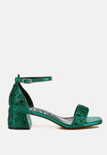 Load image into Gallery viewer, Nocturnal Rhinestone Embellished Shimmer Sandals
