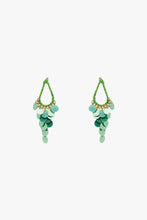 Cargar imagen en el visor de la galería, Green Waterdrop Earrings With Cascading Sequins
