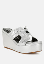 Load image into Gallery viewer, Diamante &amp; Rhinestone Detail Cut-Out Sandals by RUW
