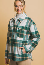 Load image into Gallery viewer, Love Tree Plaid Button Up Shacket
