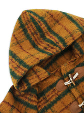 Cargar imagen en el visor de la galería, Plaid Long Sleeve Hooded Coat with Pockets
