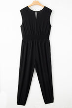 Cargar imagen en el visor de la galería, Novalee Plus Smocked High Waist Sleeveless v Neck Jumpsuit
