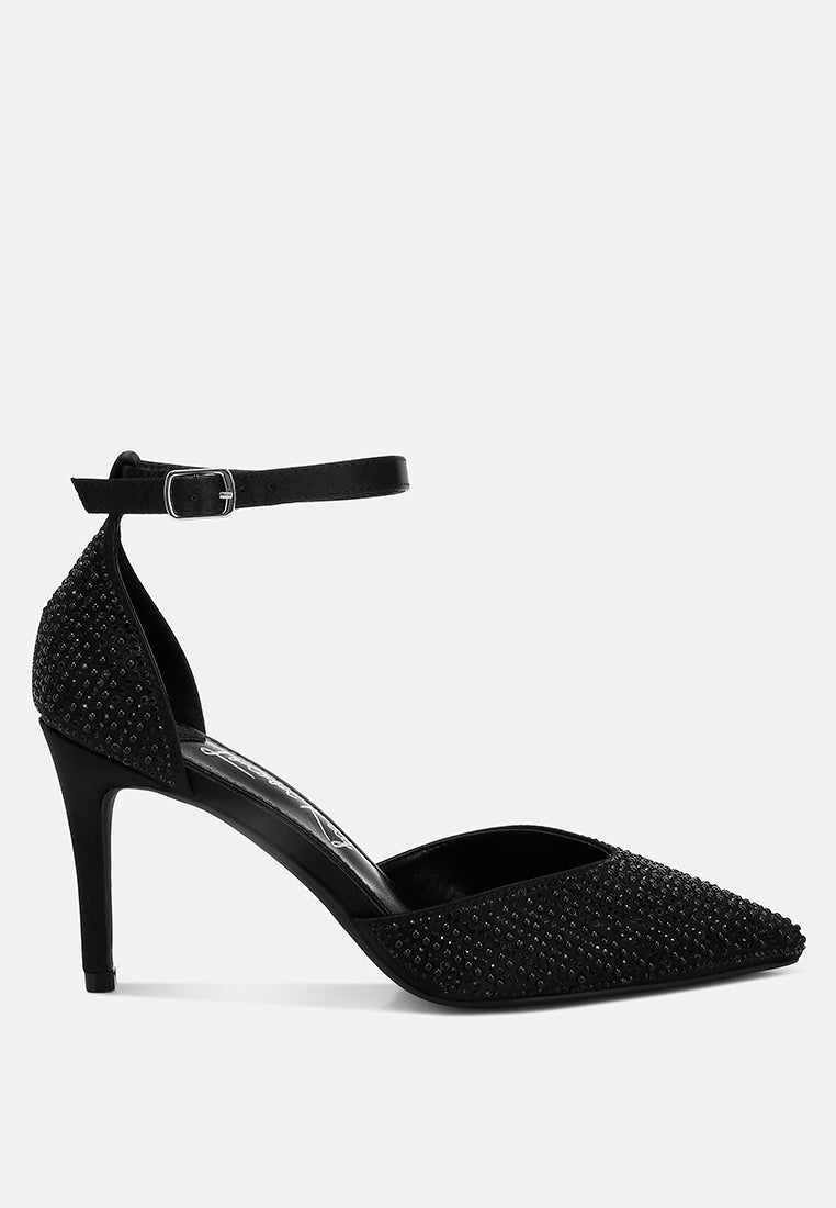 Pearls & Sequins Embellished Stiletto Sandals by RUW