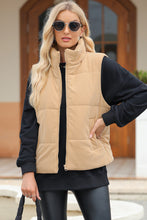 Cargar imagen en el visor de la galería, Pocketed Zip Up Turtleneck Vest Coat
