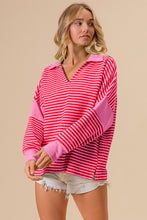 Cargar imagen en el visor de la galería, BiBi Striped Contrast Long Sleeve Knit Top
