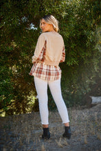 Cargar imagen en el visor de la galería, And The Why Full Size Double Layered Plaid Contrast Sweatshirt
