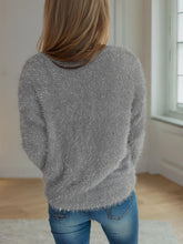 Load image into Gallery viewer, Bow Pearl Detail V-Neck Long Sleeve Sweater
