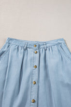 Cargar imagen en el visor de la galería, Snap Down High Waist Denim Skirt
