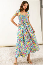 Cargar imagen en el visor de la galería, BiBi Floral Ruffle Trim Smocked Cami Dress
