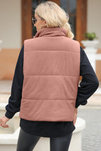 Cargar imagen en el visor de la galería, Pocketed Zip Up Turtleneck Vest Coat
